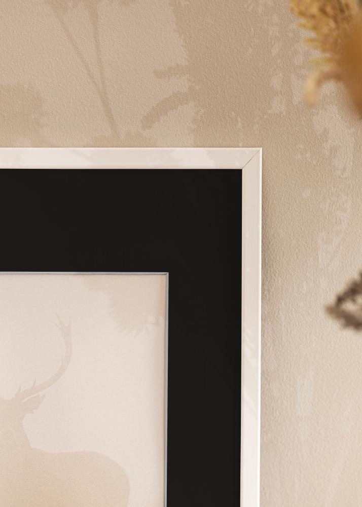 Cadre Galant Blanc 35x50 cm - Passe-partout Noir 30x35 cm