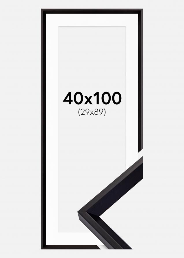Cadre Globe Noir 40x100 cm - Passe-partout Blanc 30x90 cm