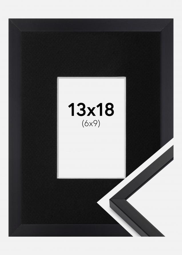 Cadre E-Line Noir 13x18 cm - Passe-partout Noir 7x10 cm