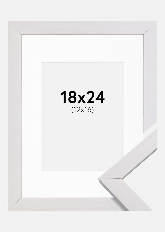 Cadre Stilren Blanc 18x24 cm - Passe-partout Blanc 13x17 cm