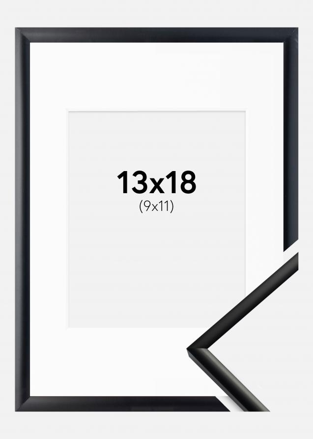 Cadre New Lifestyle Mat Noir 13x18 cm - Passe-partout Blanc 10x12 cm