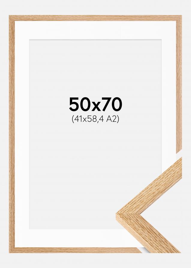Cadre Selection Chêne 50x70 cm - Passe-partout Blanc 42x59,4 cm