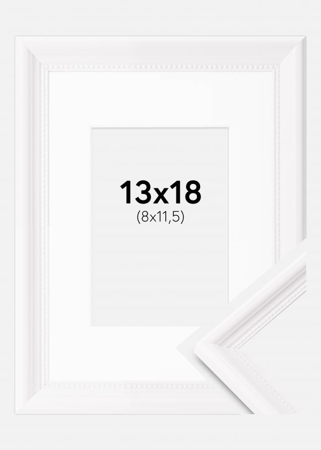 Cadre Gala Blanc 13x18 cm - Passe-partout Blanc 9x12 cm