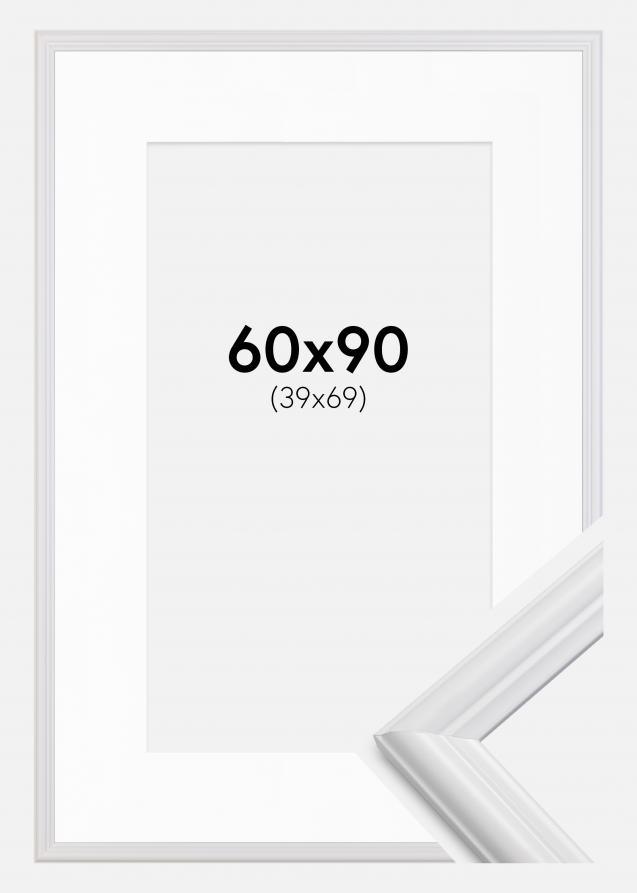 Cadre Siljan Blanc 60x90 cm - Passe-partout Blanc 40x70 cm