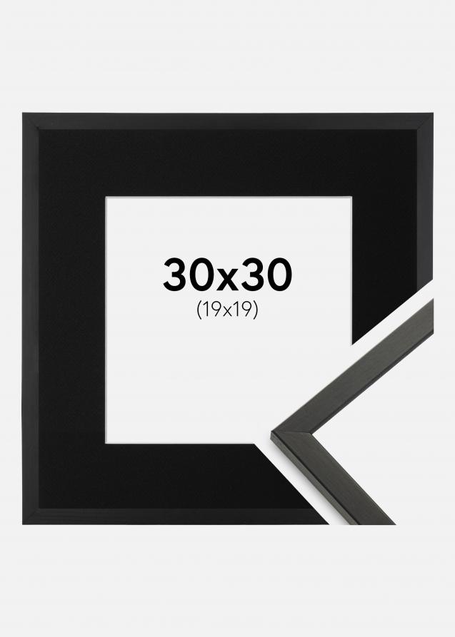 Cadre Galant Noir 30x30 cm - Passe-partout Noir 20x20 cm