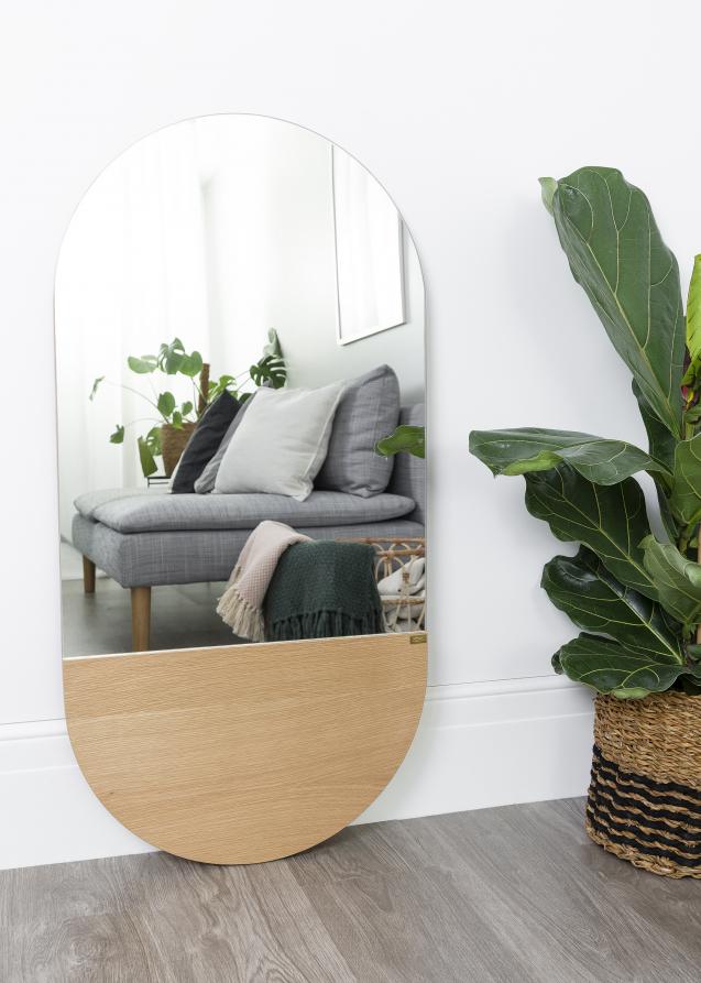 Miroir Ovale Chêne 50x100 cm