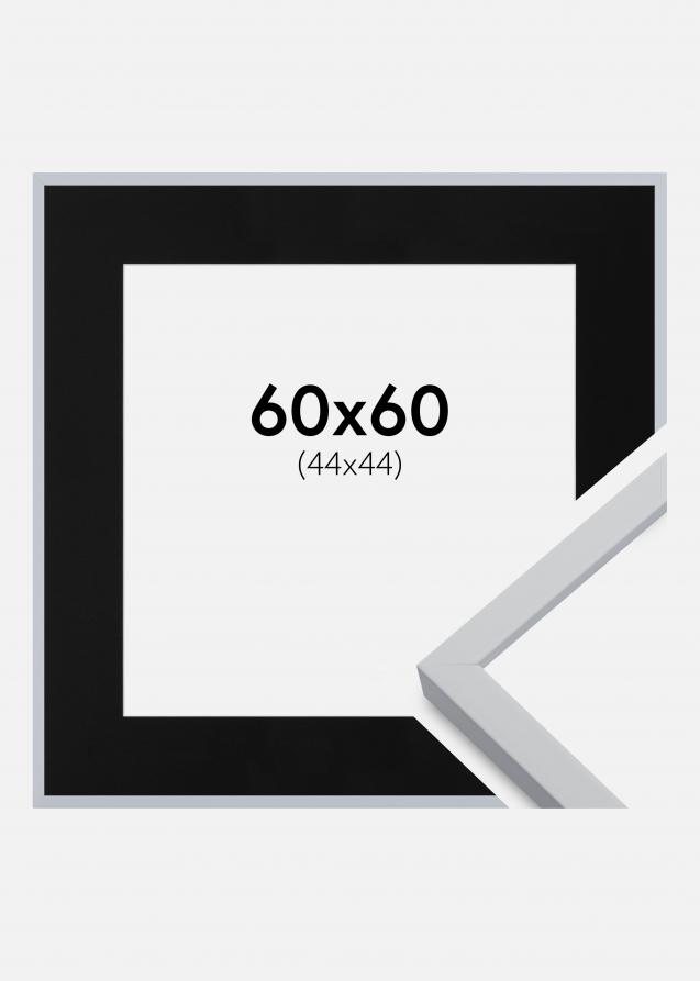 Cadre Oslo Blanc 60x60 cm - Passe-partout Noir 45x45 cm