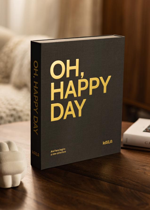 KAILA OH HAPPY DAY Black - Coffee Table Photo Album (60 Pages Noires)