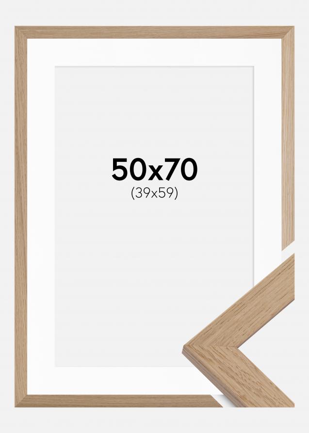 Cadre Trendline Chêne 50x70 cm - Passe-partout Blanc 40x60 cm