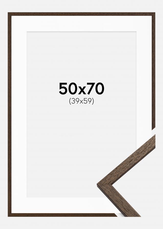 Cadre Edsbyn Noyer 50x70 cm - Passe-partout Blanc 40x60 cm