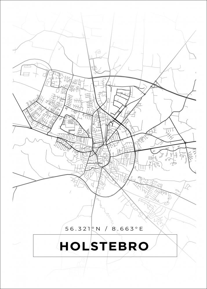 Map - Holstebro - White