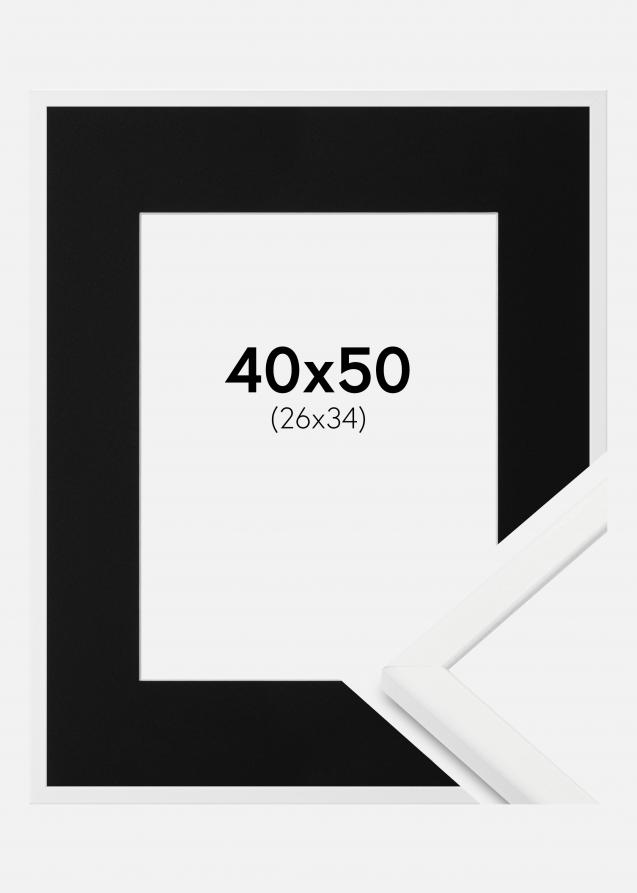 Cadre Kaspar Blanc 40x50 cm - Passe-partout Noir 27x35 cm