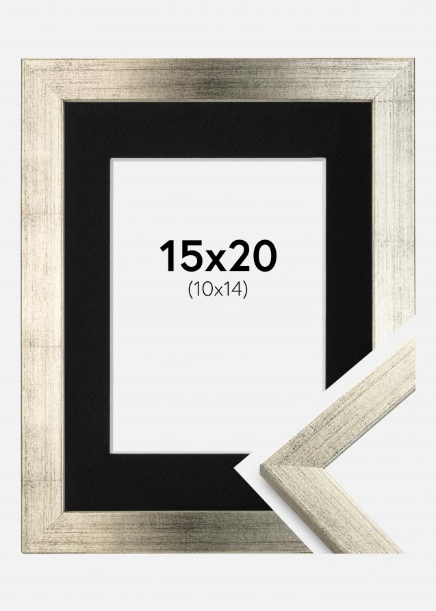 Cadre Stilren Argent 15x20 cm - Passe-partout Noir 11x15 cm