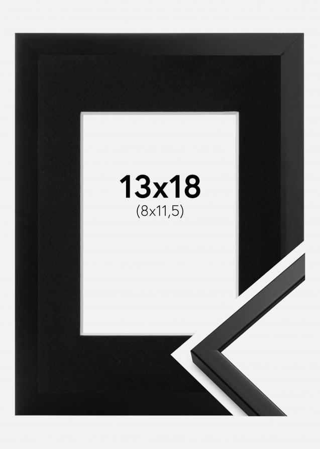 Cadre Oslo Noir 13x18 cm - Passe-partout Noir 9x12 cm