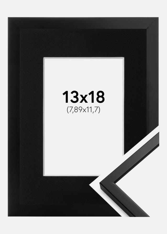 Cadre Oslo Noir 13x18 cm - Passe-partout Noir 3,5x5 pouces