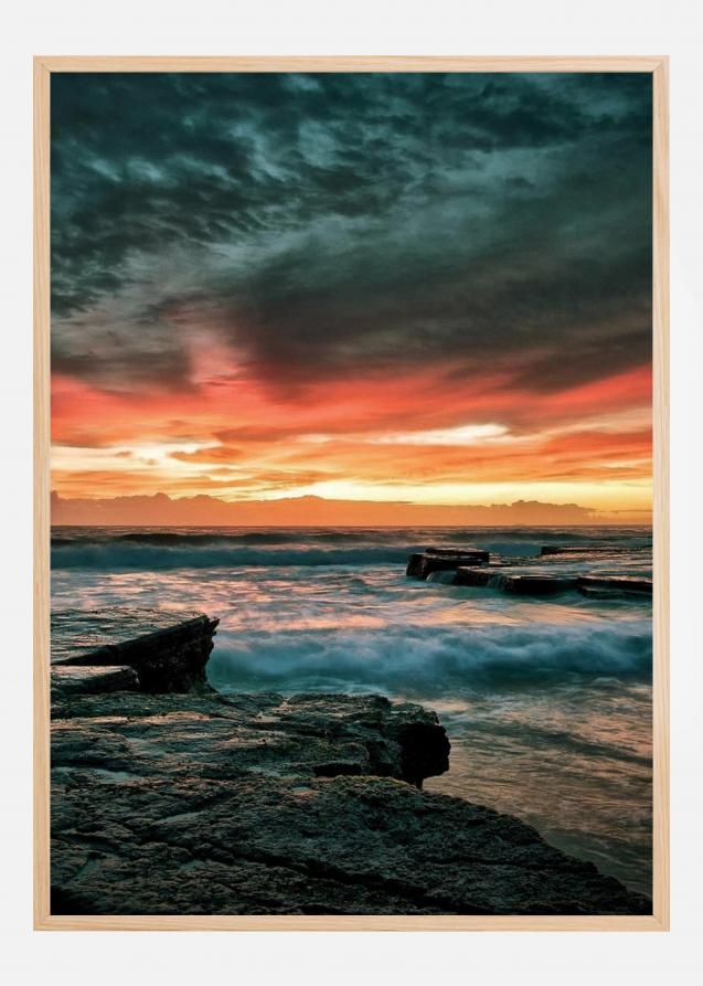 Sunset Over Water Poster