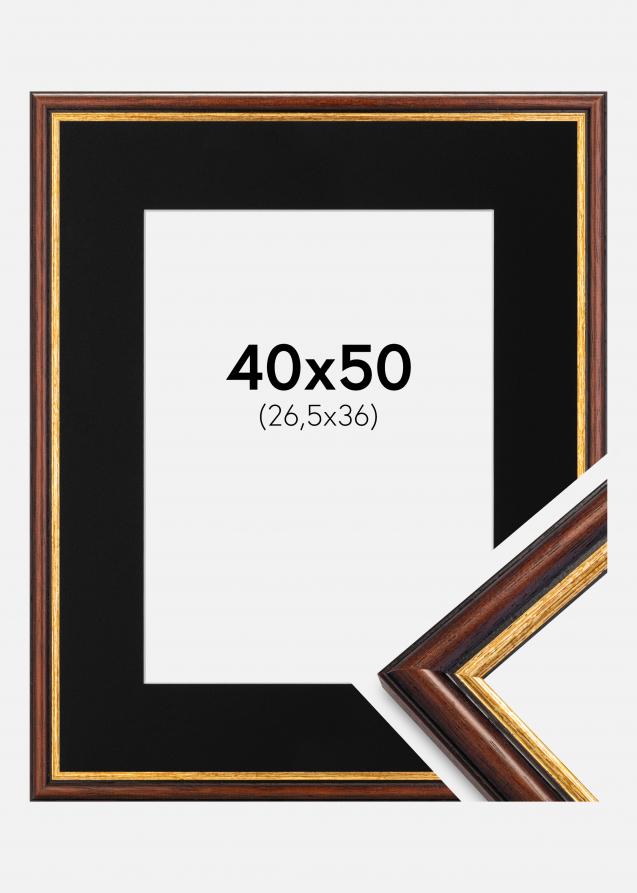 Cadre Siljan Brun 40x50 cm - Passe-partout Noir 27,5x37 cm