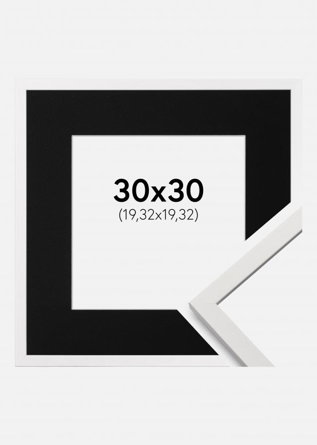 Cadre Edsbyn Blanc 30x30 cm - Passe-partout Noir 8x8 pouces (20,32x20,32 cm)