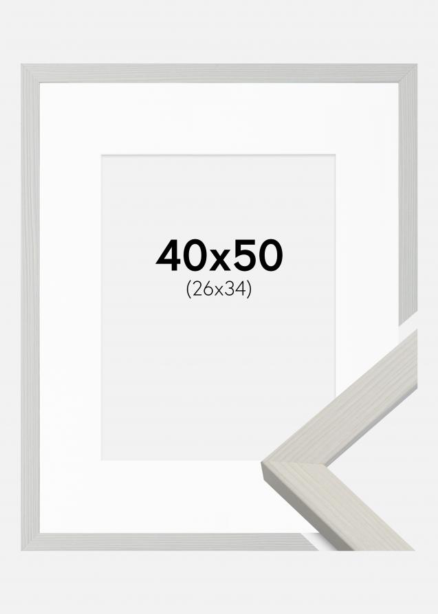 Cadre Fiorito Blanc 40x50 cm - Passe-partout Blanc 27x35 cm