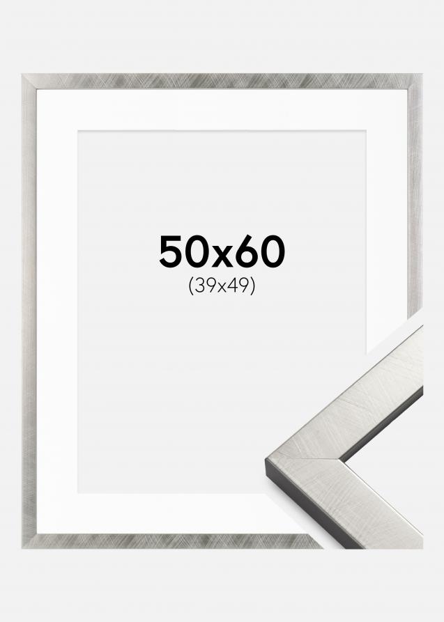 Cadre Uppsala Argent 50x60 cm - Passe-partout Blanc 40x50 cm