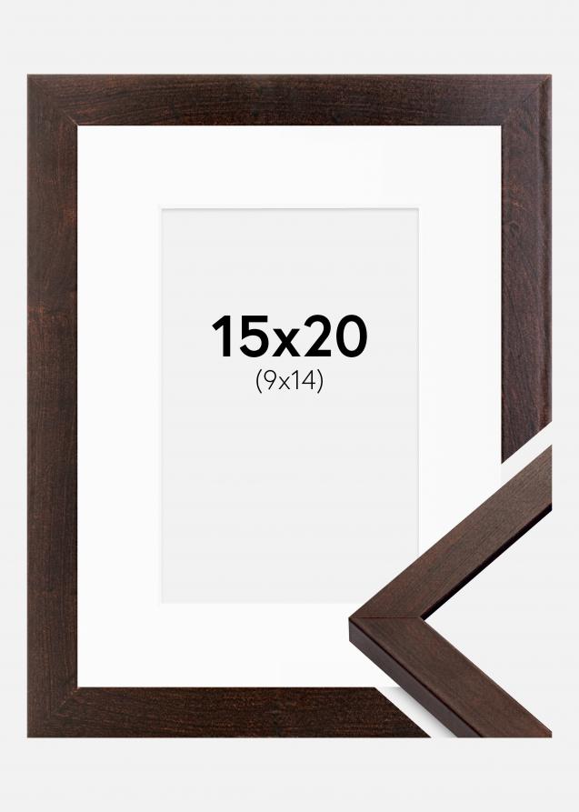 Cadre Selection Noyer 15x20 cm - Passe-partout Blanc 10x15 cm