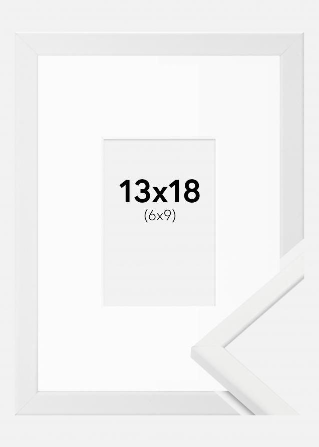 Cadre Kaspar Blanc 13x18 cm - Passe-partout Blanc 7x10 cm