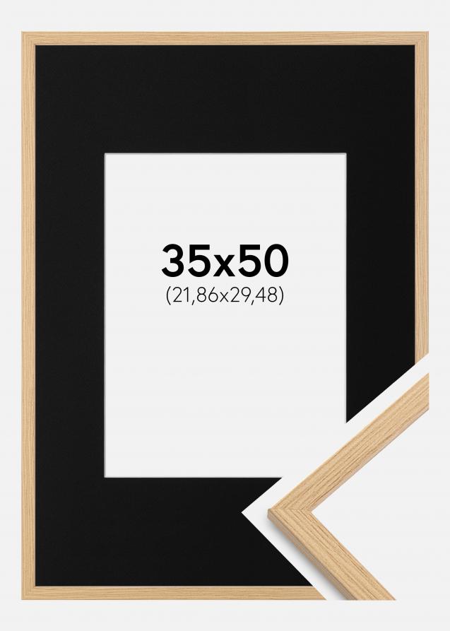 Cadre Galant Chêne 35x50 cm - Passe-partout Noir 9x12 pouces