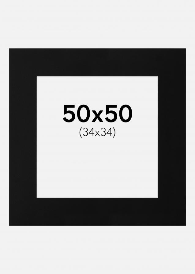 Passe-partout Noir Standard (noyau blanc) 50x50 cm (34x34)