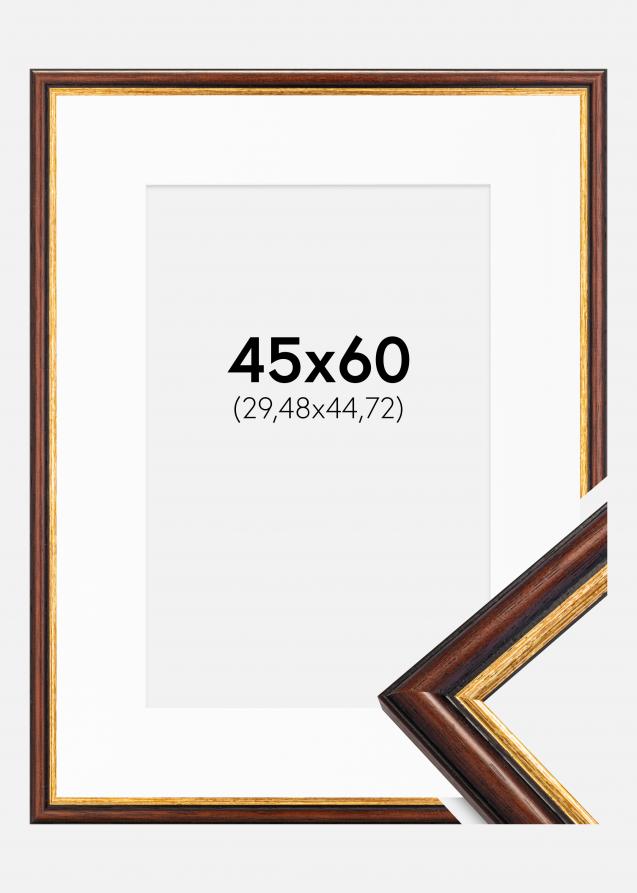 Cadre Siljan Brun 45x60 cm - Passe-partout Blanc 12x18 pouces