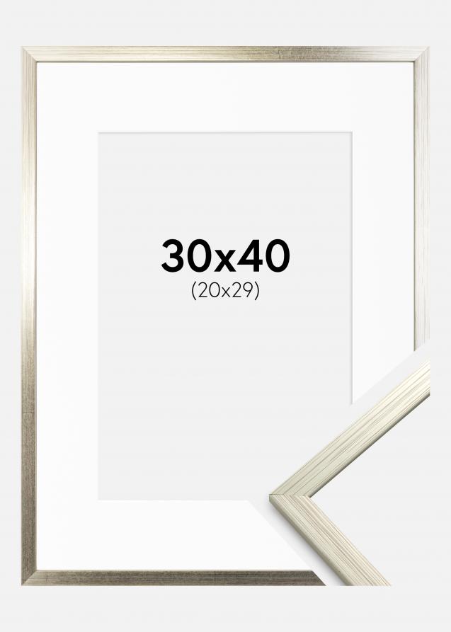 Cadre Edsbyn Argent 30x40 cm - Passe-partout Blanc 21x30 cm