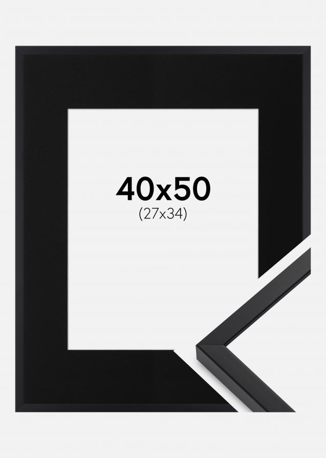 Cadre E-Line Noir 40x50 cm - Passe-partout Noir 28x35 cm