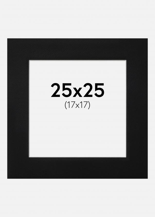 Passe-partout Noir Standard (noyau blanc) 25x25 cm (17x17)
