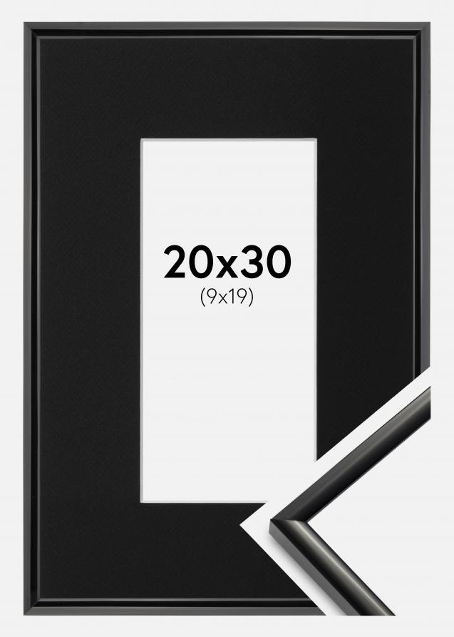 Cadre New Lifestyle Noir 20x30 cm - Passe-partout Noir 10x20 cm