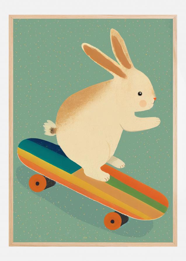 Bunny On Skateboard Poster