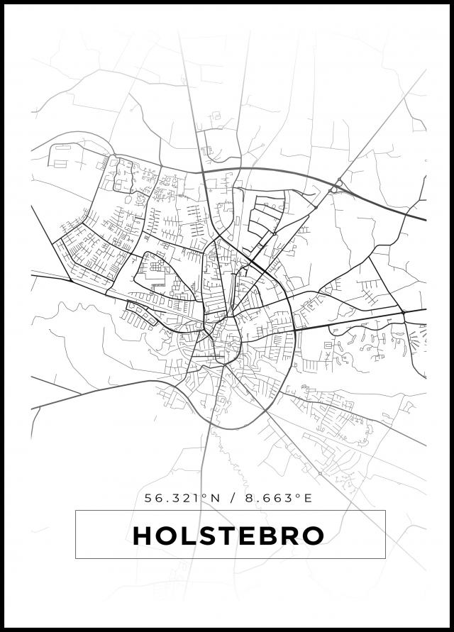 Map - Holstebro - White