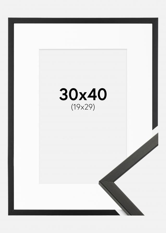 Cadre Galant Noir 30x40 cm - Passe-partout Blanc 20x30 cm