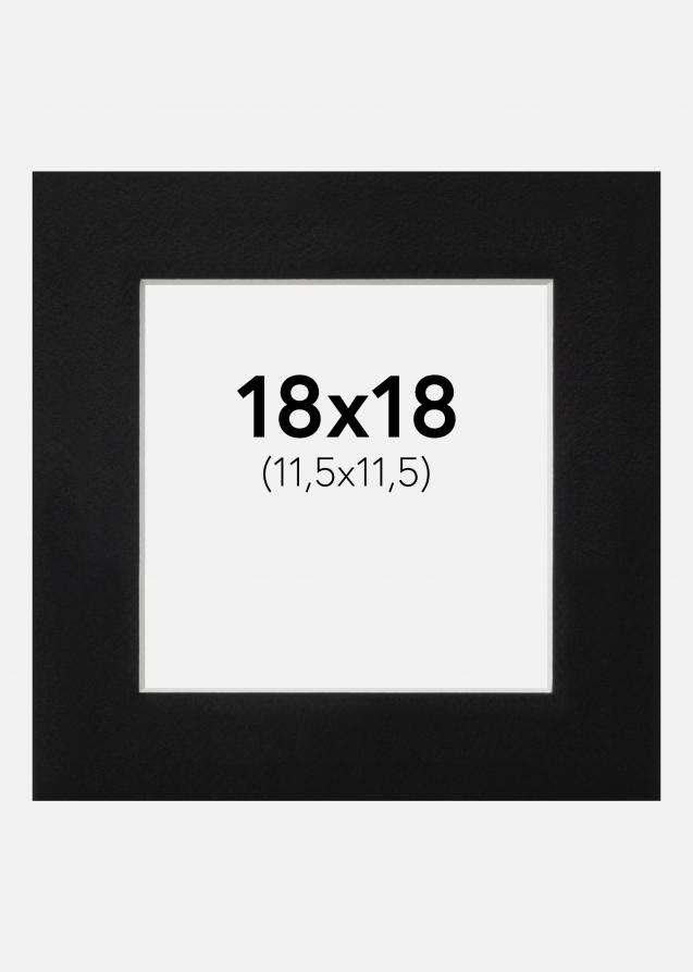 Passe-partout Noir Standard (noyau blanc) 18x18 cm (11,5x11,5)
