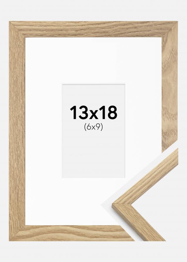 Cadre Trendy Chêne 13x18 cm - Passe-partout Blanc 7x10 cm