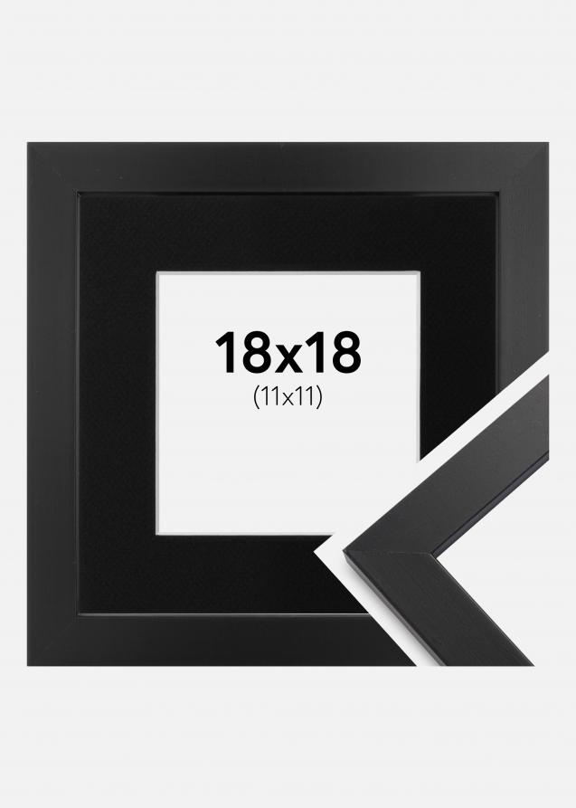 Cadre Black Wood 18x18 cm - Passe-partout Noir 12x12 cm
