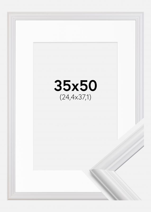 Cadre Siljan Blanc 35x50 cm - Passe-partout Blanc 10x15 inches