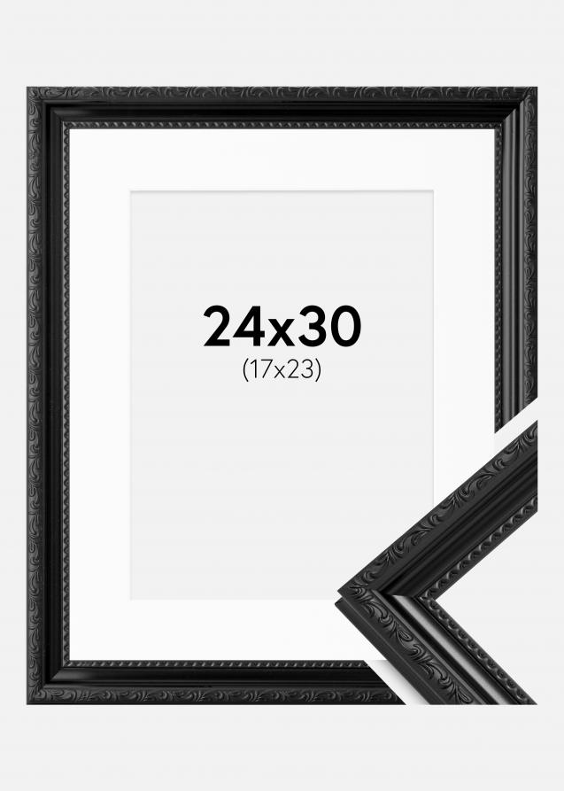 Cadre Abisko Noir 24x30 cm - Passe-partout Blanc 18x24 cm
