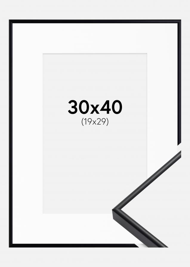 Cadre Visby Noir 30x40 cm - Passe-partout Blanc 20x30 cm