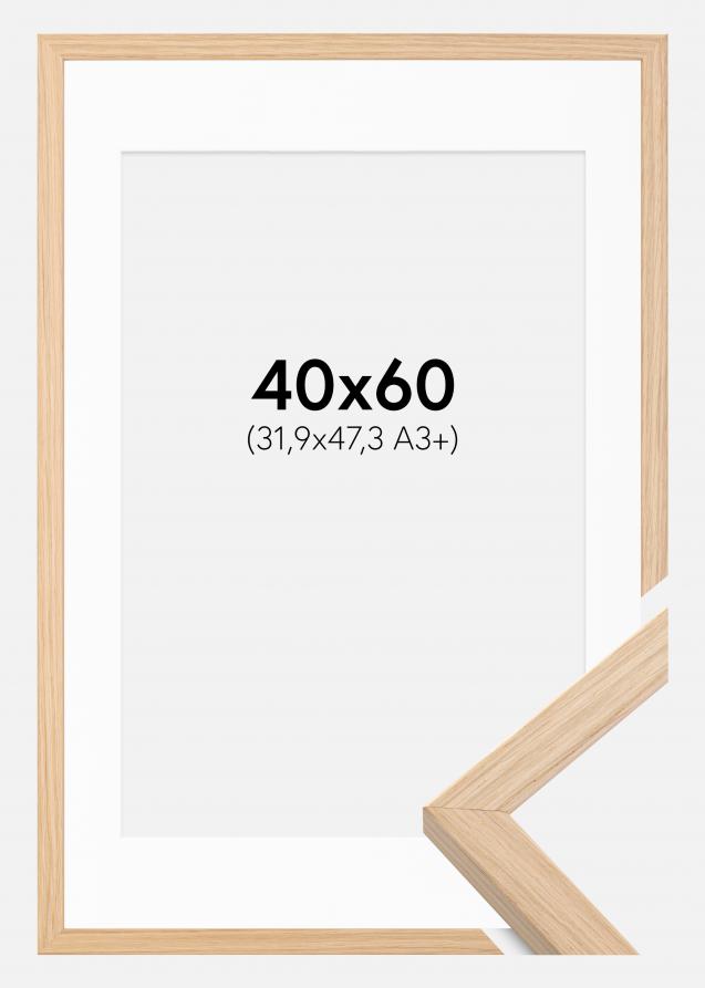 Cadre Grimsåker Chêne 40x60 cm - Passe-partout Blanc 32,9x48,3 cm (A3+)