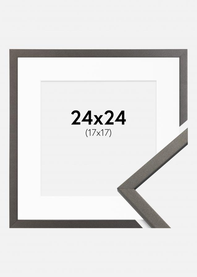 Cadre Edsbyn Graphite 24x24 cm - Passe-partout Blanc 18x18 cm