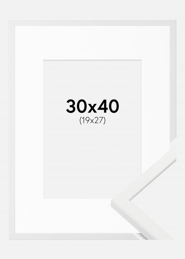 Cadre Kaspar Blanc 30x40 cm - Passe-partout Blanc 20x28 cm