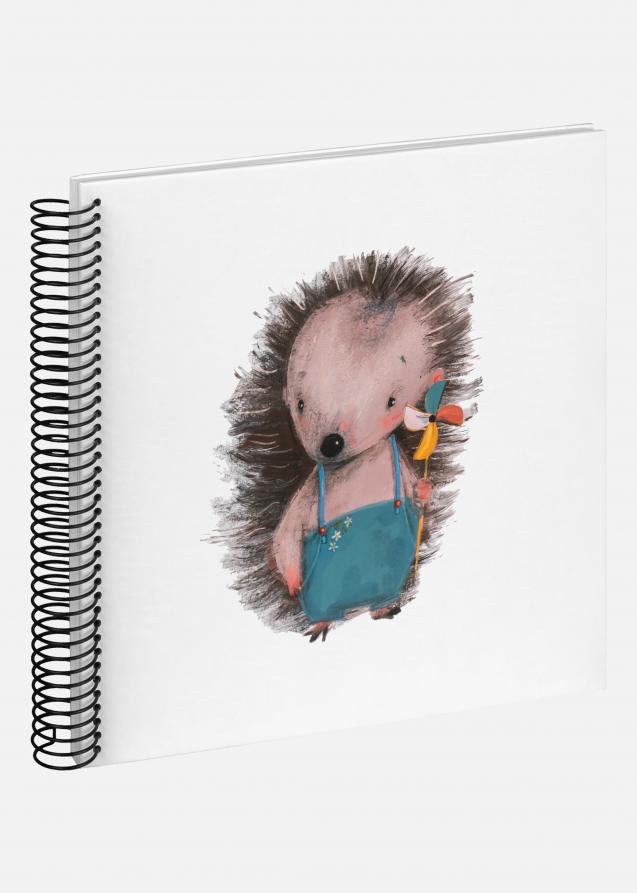 Baby Hedgehog Calisto Album à spirale Blanc - 24x24 cm (40 Pages blanches)