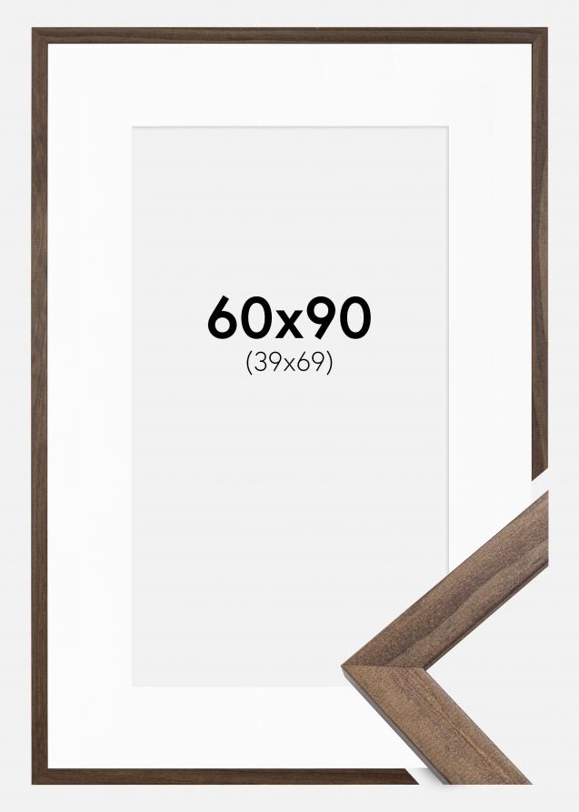 Cadre Stilren Noyer 60x90 cm - Passe-partout Blanc 40x70 cm