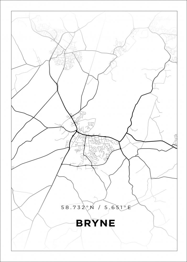Map - Bryne - White