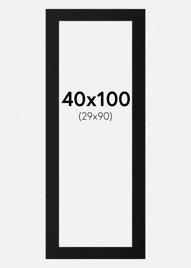 Passe-partout Noir Standard (noyau blanc) 40x100 cm (29x90)