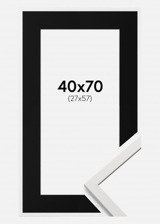 Cadre Edsbyn Blanc 40x70 cm - Passe-partout Noir 28x58 cm